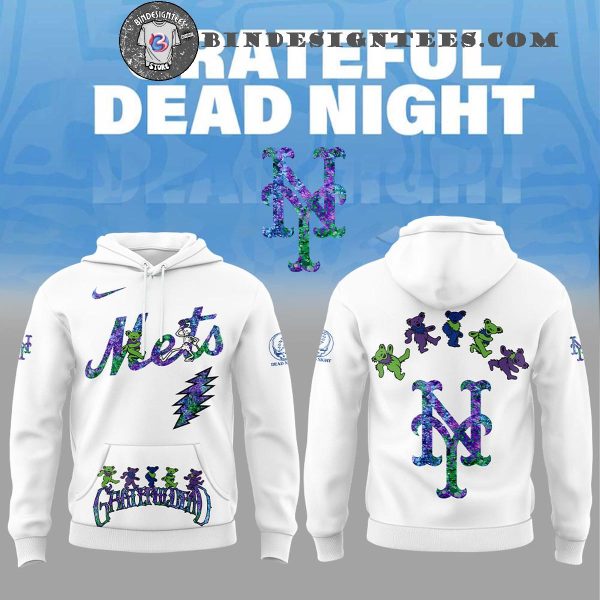 New York Mets x Grateful Dead Night 2025 White Limited Edition Hoodie Longpants Cap