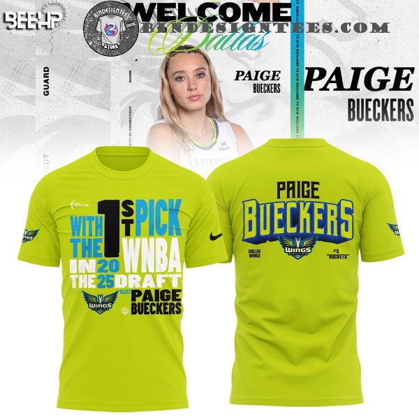 Paige Bueckers 1st With The Pick Wnba In The 2025 Draft Dallas Wings WNBA 2025 Hoodie