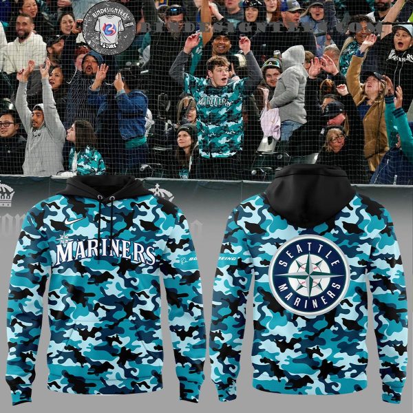 Seattle Mariners Salute MLB x Armed Forces Night Camo Hoodie Longpants Cap