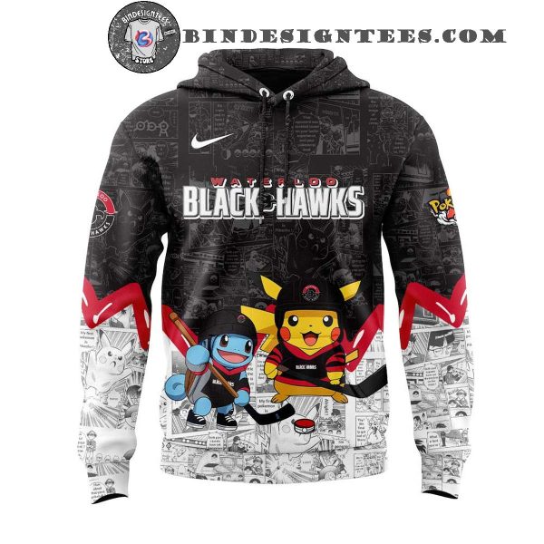 Waterloo Black Hawks x Pokemon For Fans 2025 Special New Hoodie Longpants Cap
