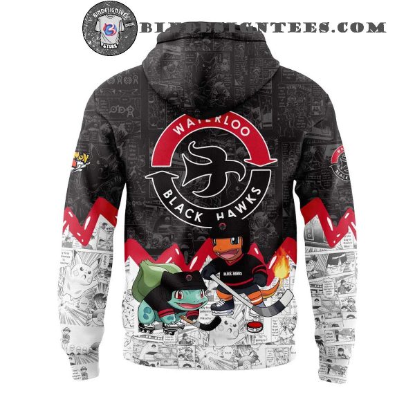 Waterloo Black Hawks x Pokemon For Fans 2025 Special New Hoodie Longpants Cap