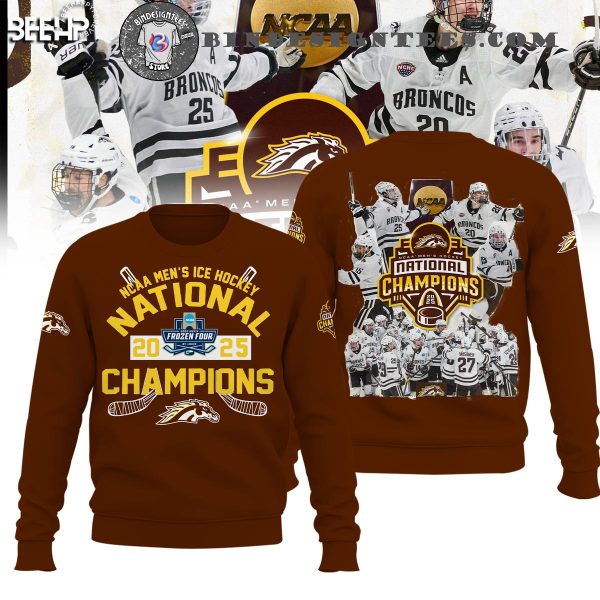 Western Michigan Broncos Summit Sportswear National Mens Hockey Champions 2025 Hoodie